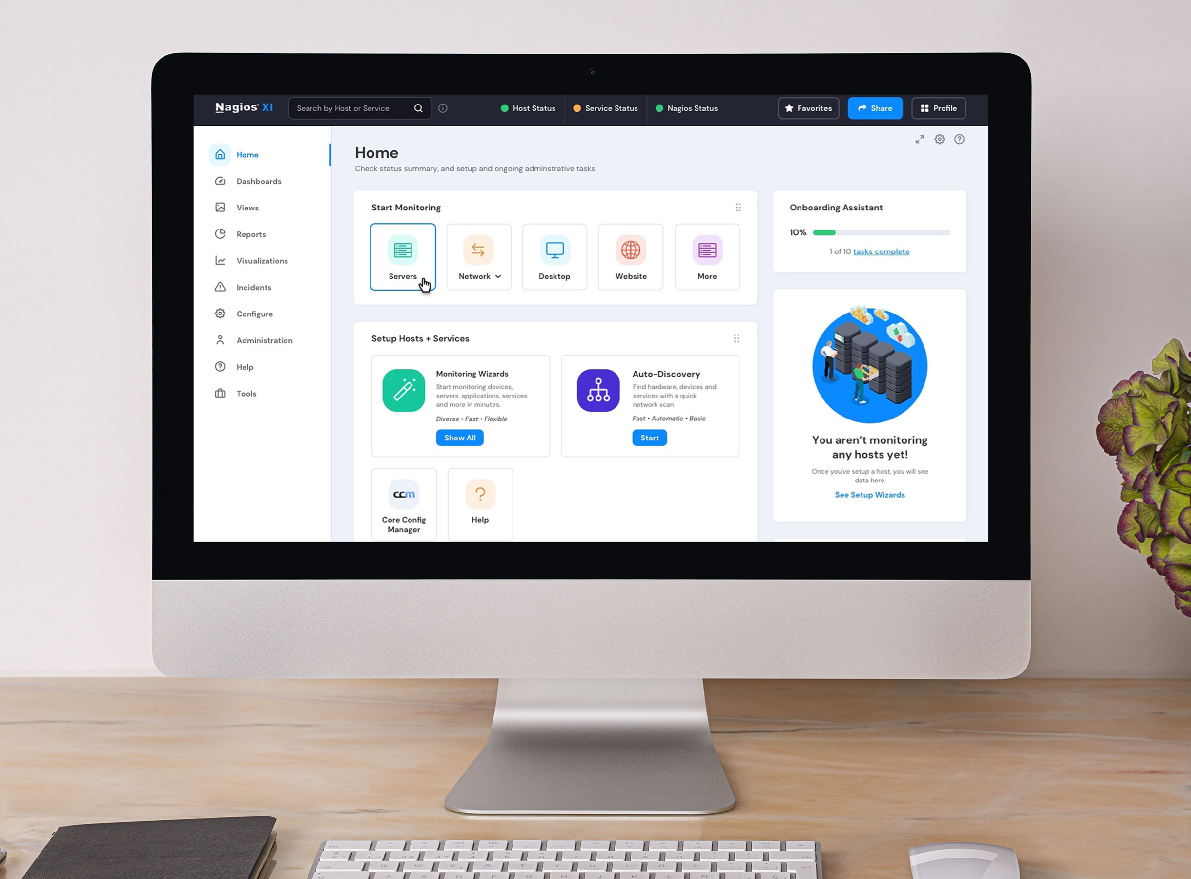 Redesigned Nagios XI home page