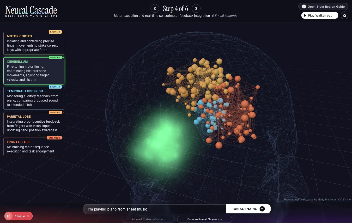 Neural Cascade — brain activity visualizer
