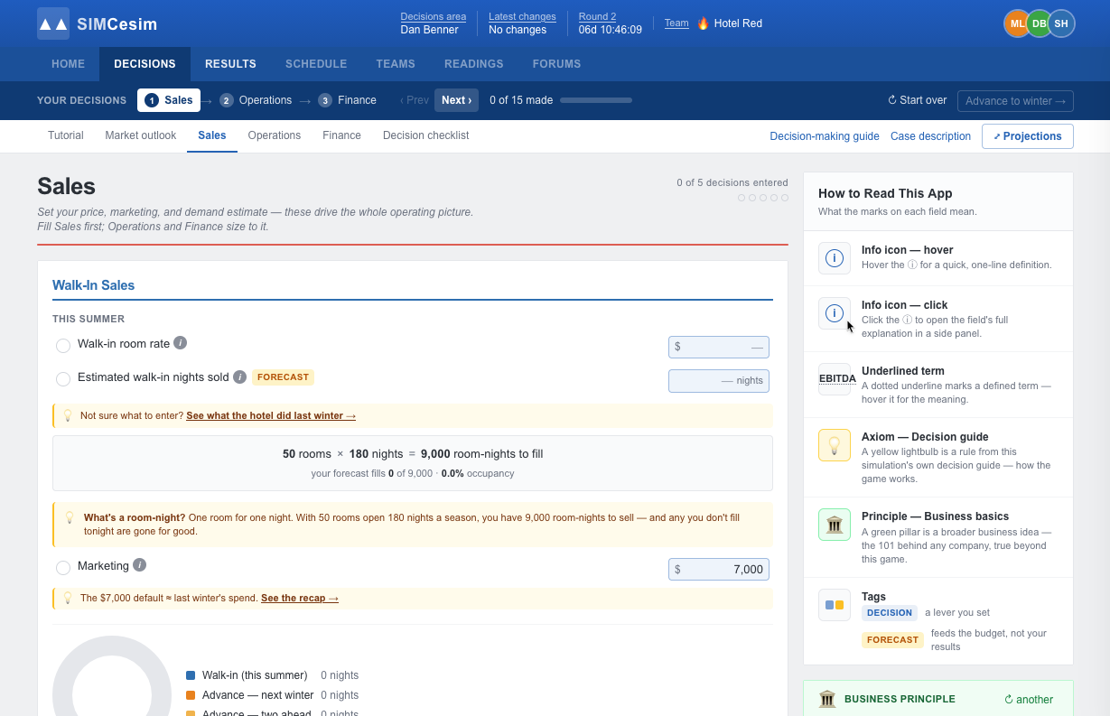 SIMCesim — hotel business simulation rebuild