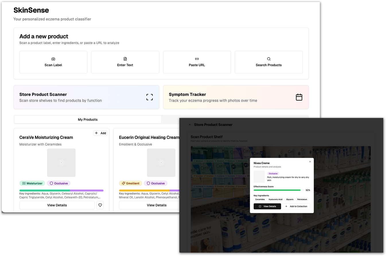SkinSense — eczema product classifier