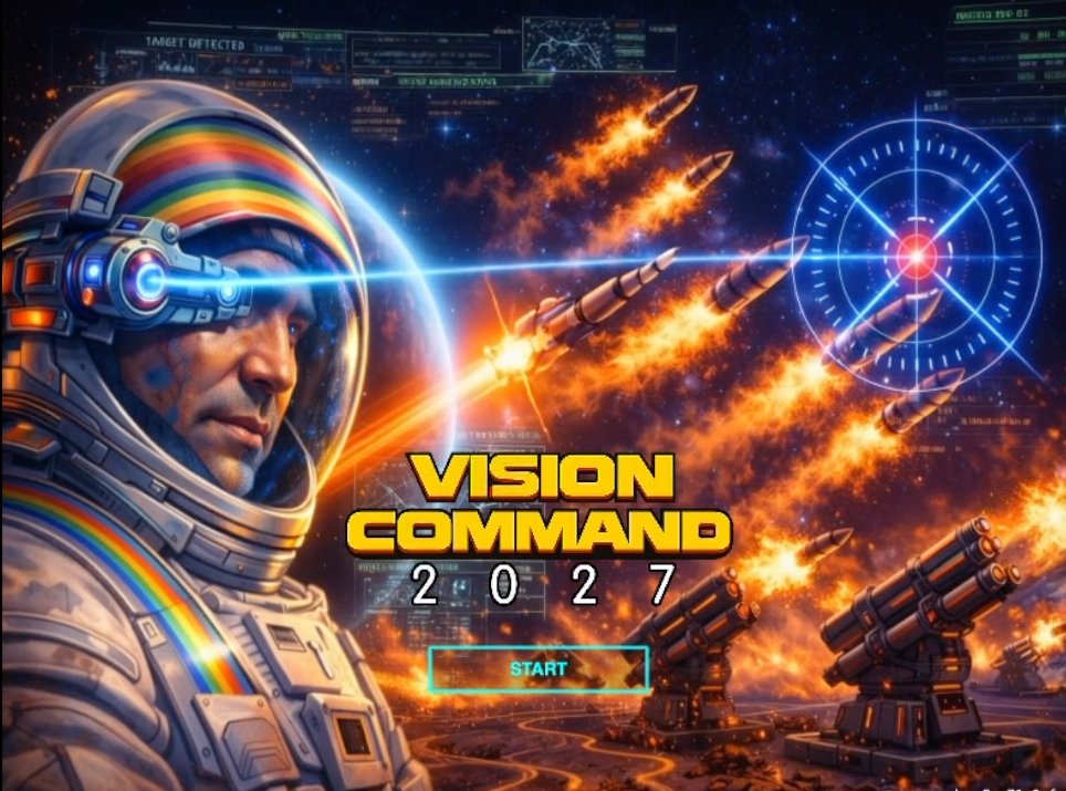 Vision Command 2027 — eye-tracking arcade game