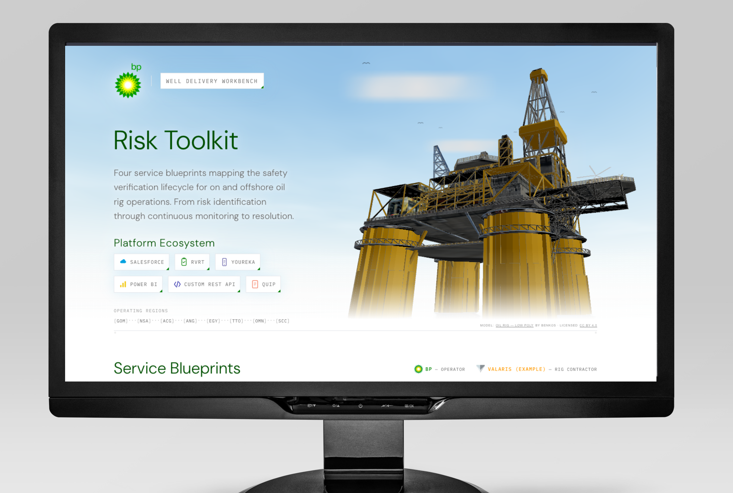BP Risk Toolkit landing screen