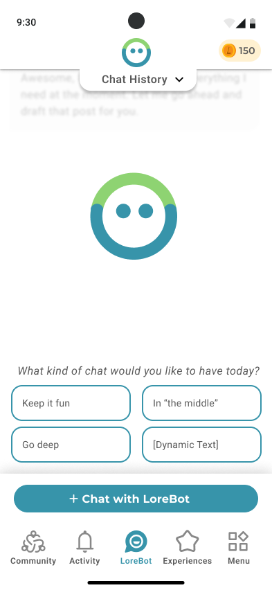 HealthBot draft UI &mdash; chat home screen